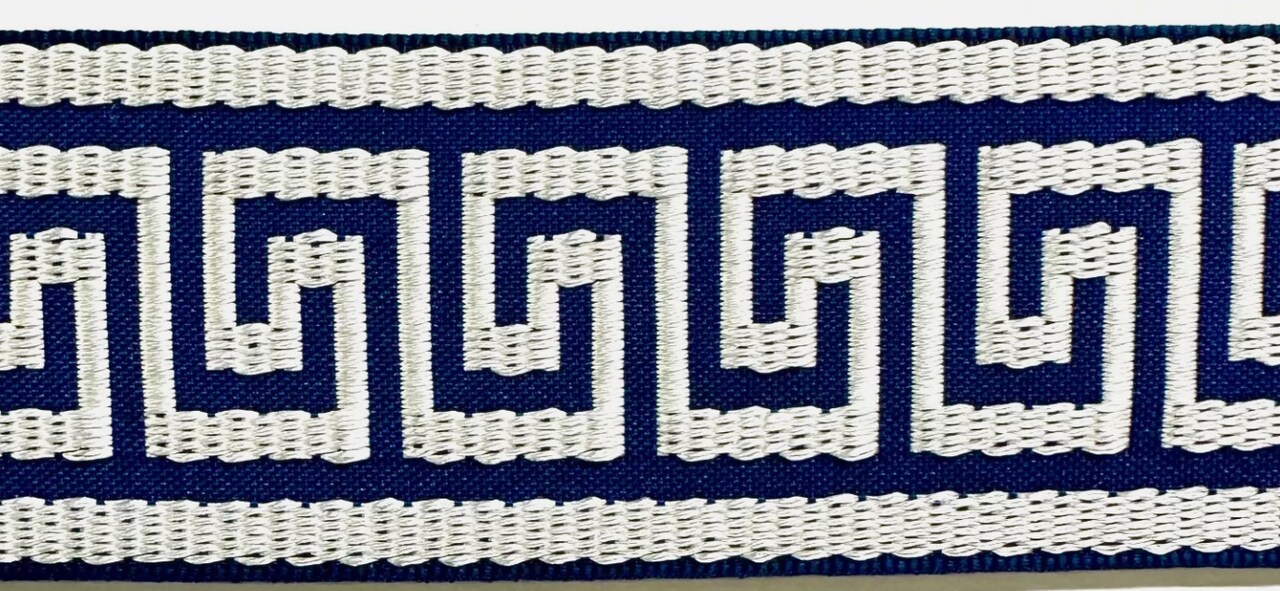 1-3/4" Greek Key Jacquard Woven Ribbon Trim - 6 Continuous Yards - Many Colors!